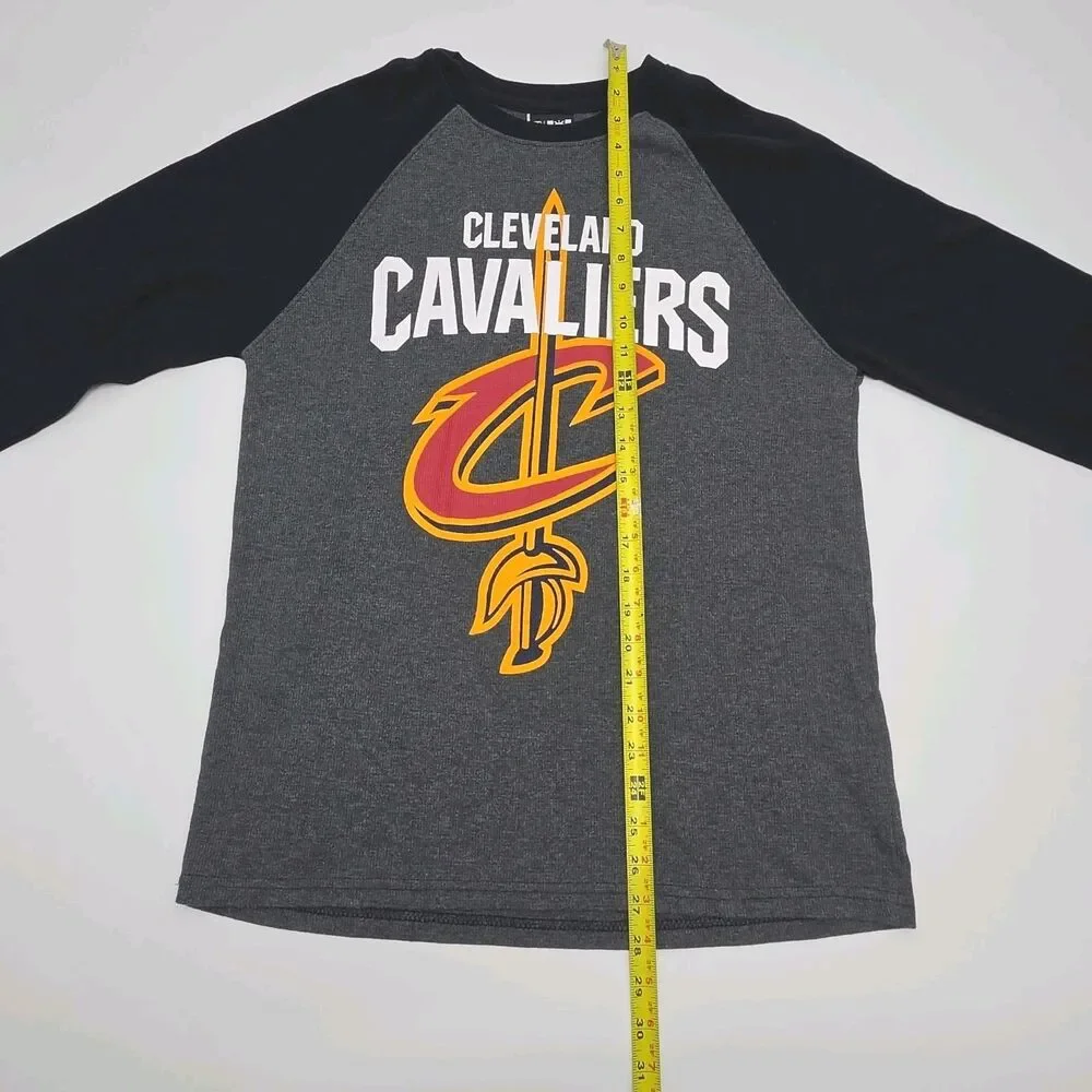 THREE Cleveland Cavaliers Shirts Men Sz Medium Thermal Gray 1/4 Zip Red NBA CAVS